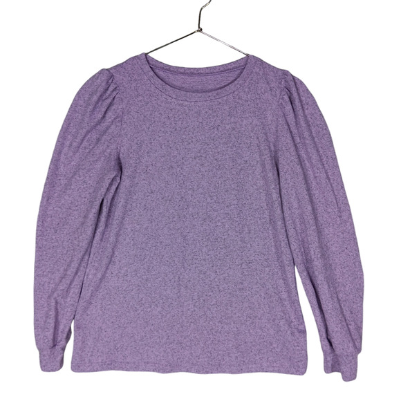 Lilac Long Sleeve Top Size Large Super Soft Puffy Sleeves Dressy Office Attire - Picture 2 of 4